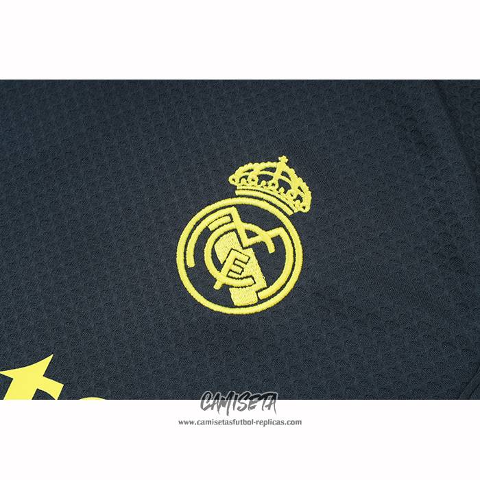 Chandal del Real Madrid 2025-2026 Manga Corta Amarillo - Pantalon Corto Negro